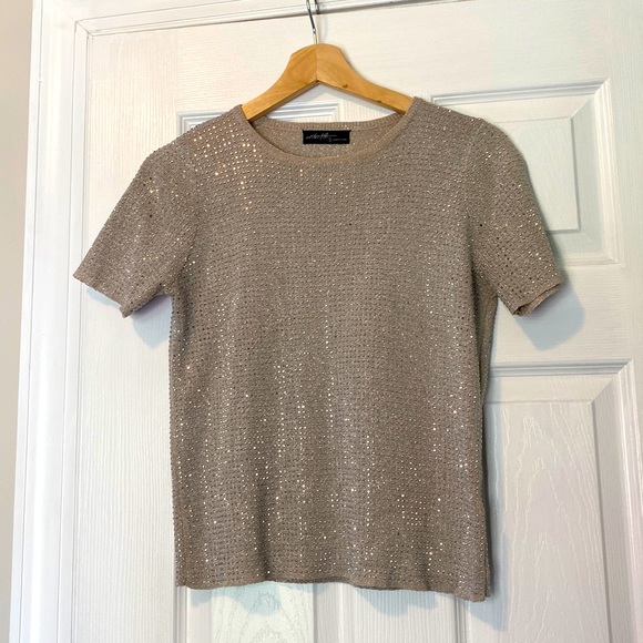 Vici Tops - VICI Tan Sparkle Top